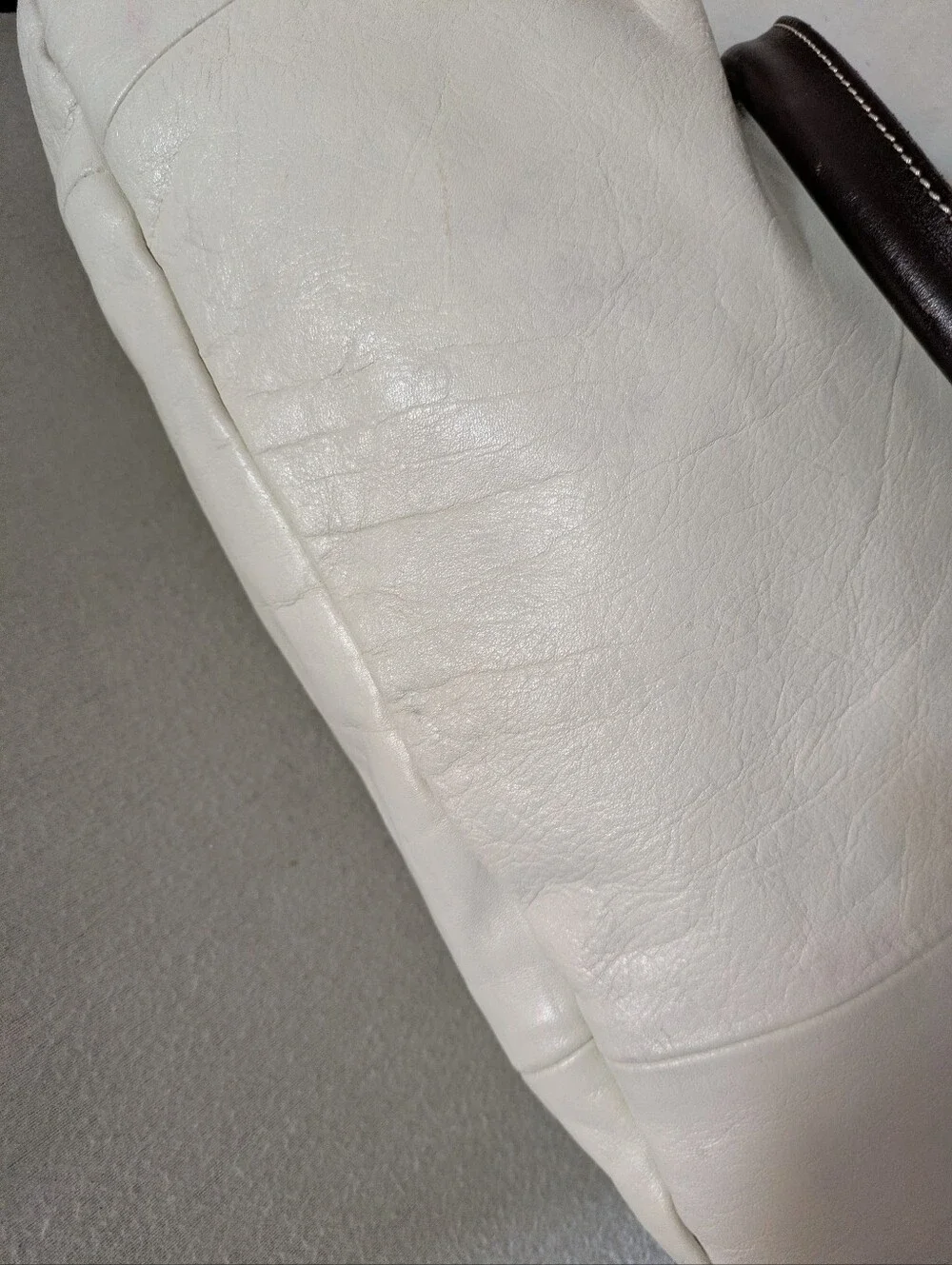 Cavalcanti Cream And Brown Slouchy Tote Hobo 2005-2009 Italian Leather